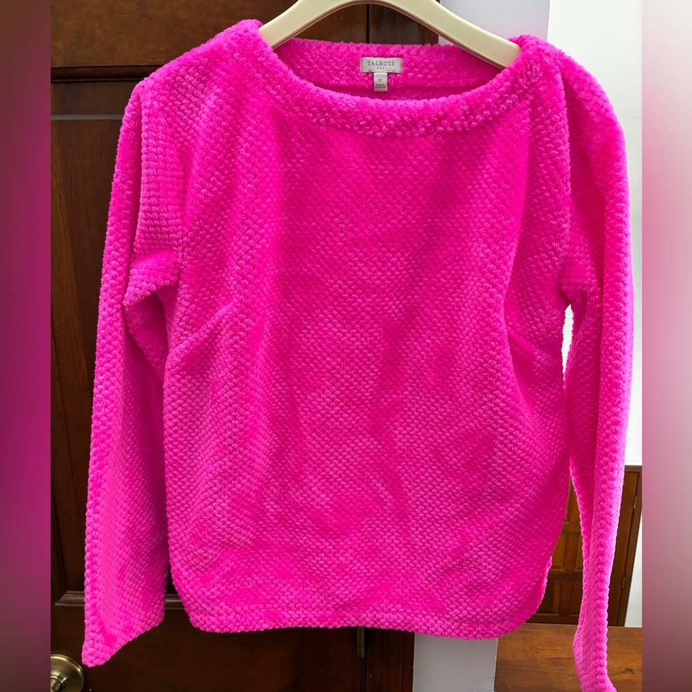 Talbots Hot Pink Fleece Top